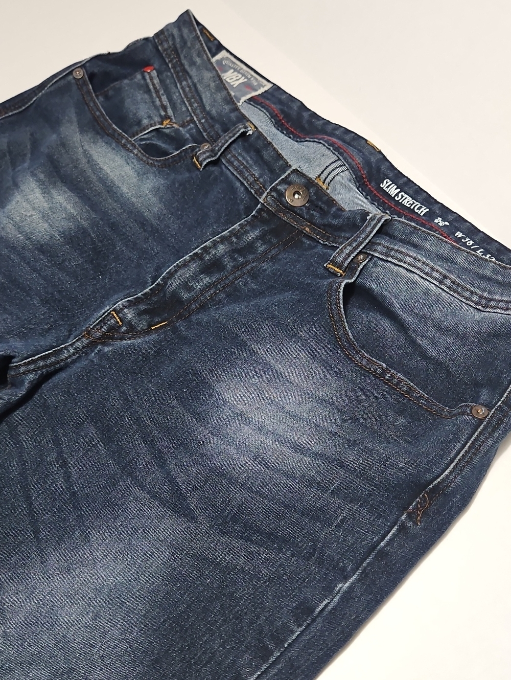 MBX Slim Stretch Dark Blue Denim Men’s Jeans Size 38x32